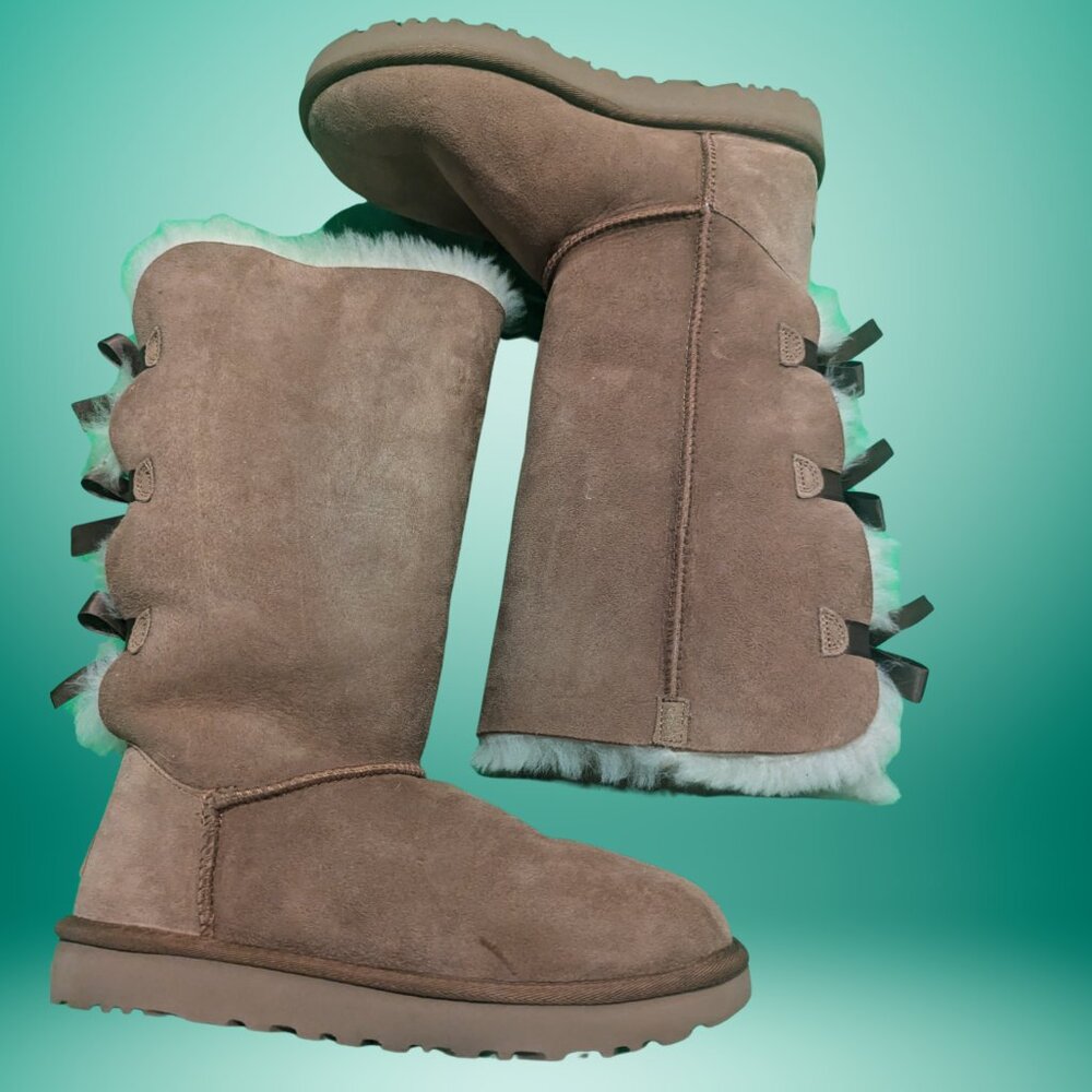 Womens Size 9 UGG Boots Tall Triple Bailey Bow II NWOT